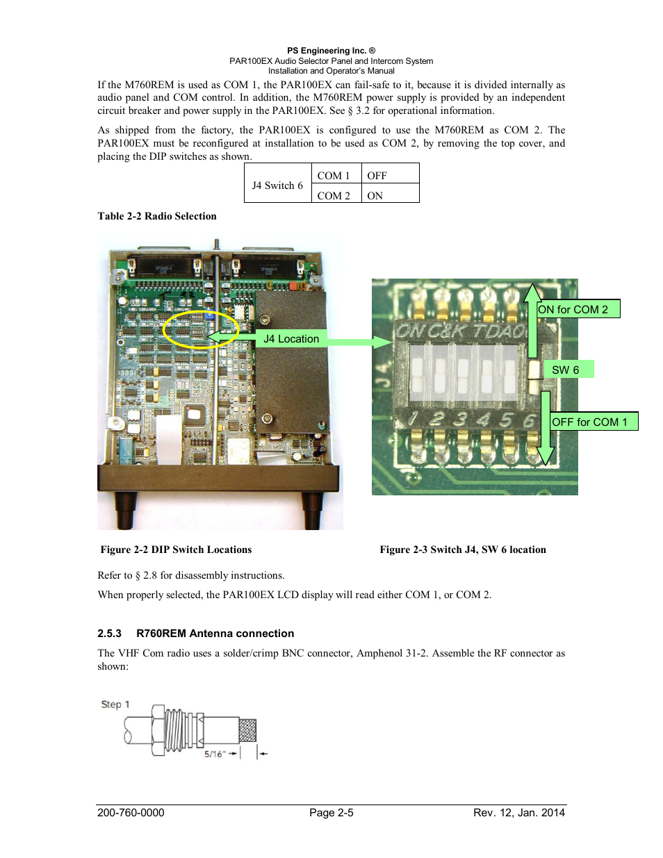 R760rem antenna connection, R760rem, Ntenna connection | PS Engineering PDA360EX Installation Manual User Manual | Page 12 / 41