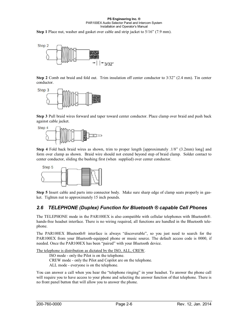Telephone, Uplex, Unction for | Luetooth, Capable, Hones | PS Engineering PDA360EX Installation Manual User Manual | Page 13 / 41