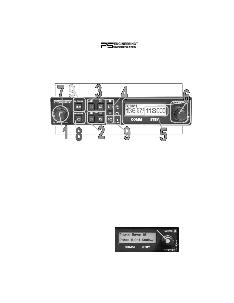 PS Engineering PAR200A Pilot’s Guide User Manual | Page 2 / 12