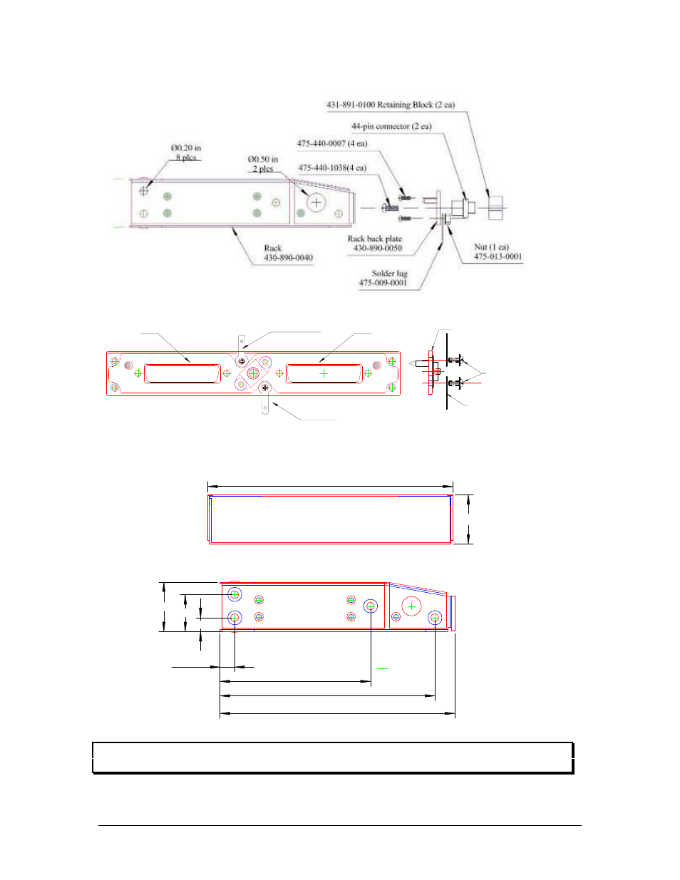 Appendix b – par200a installation drawings, J2 j1 viewed from back, Ground lug detail rear plate detail (not to scale) | PS Engineering PAR200A Installation Manual User Manual | Page 34 / 40