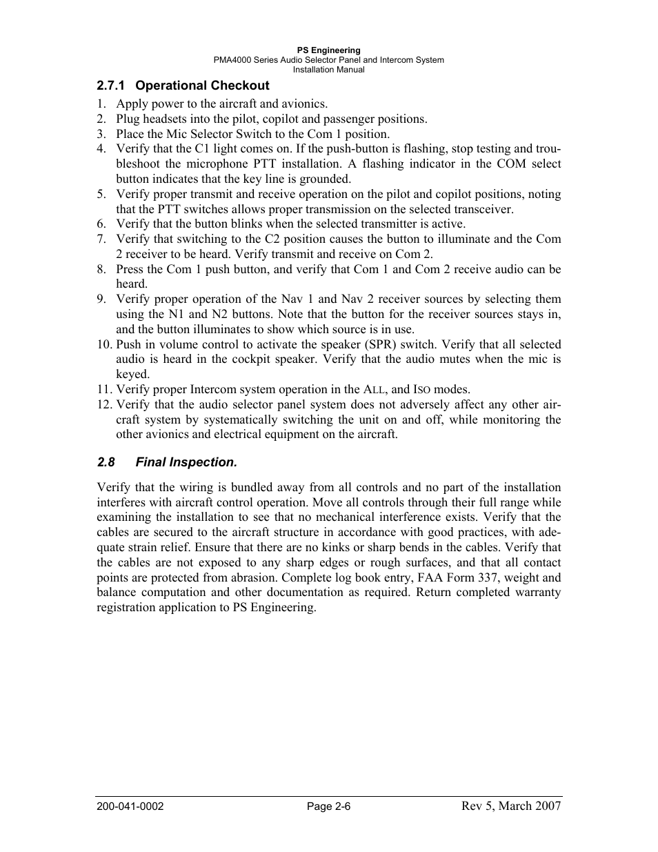 PS Engineering PMA4000 Installation Manual User Manual | Page 12 / 23