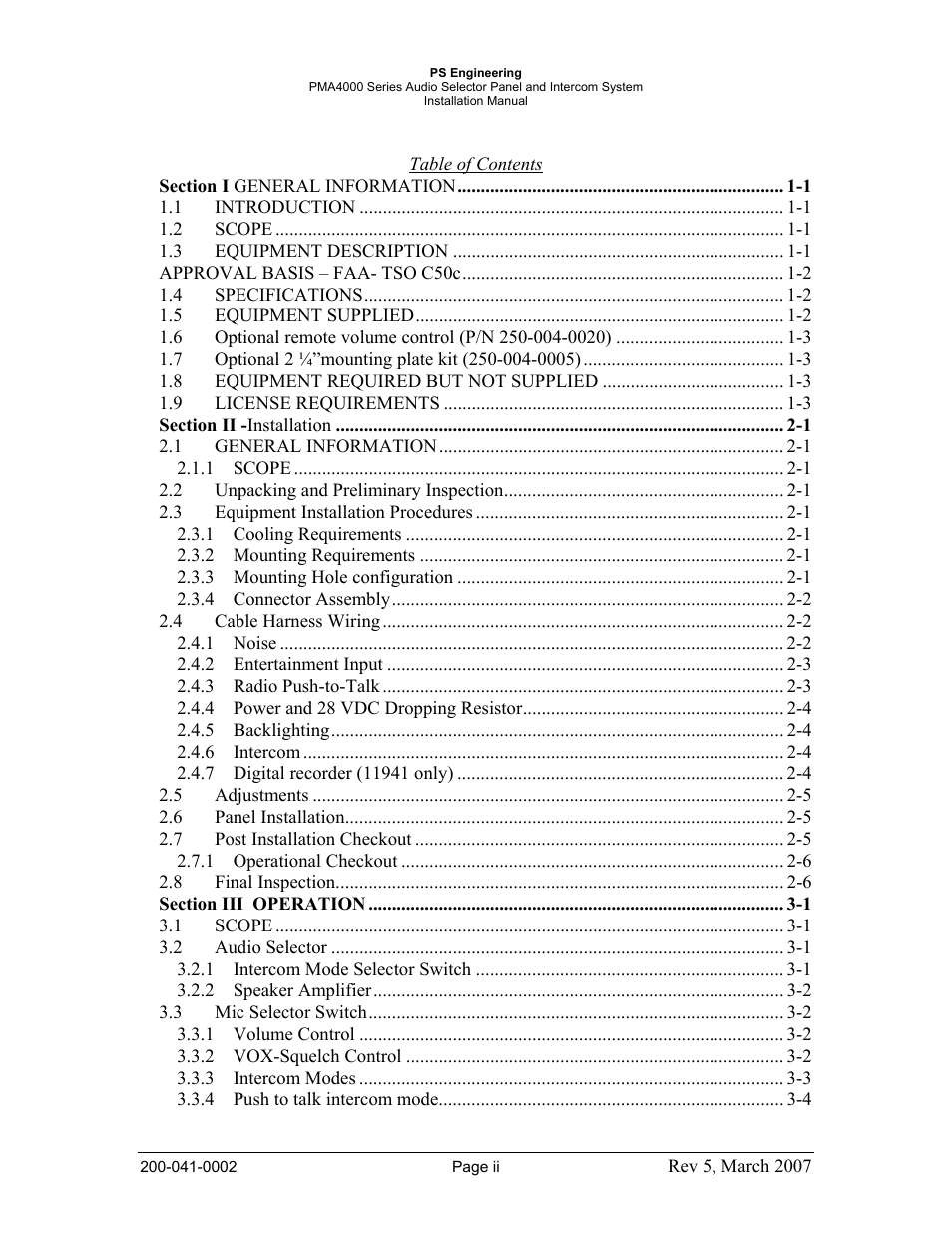 PS Engineering PMA4000 Installation Manual User Manual | Page 2 / 23