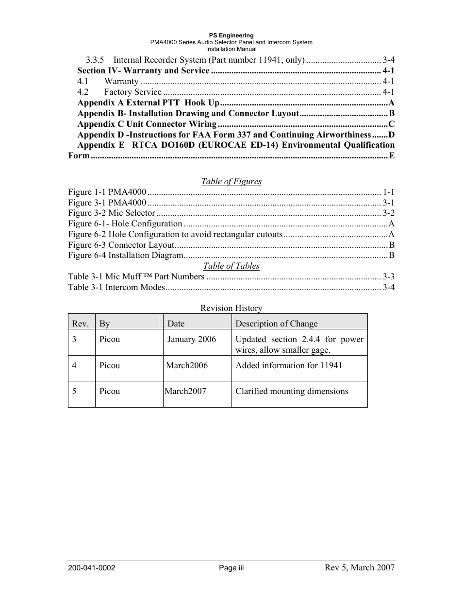 PS Engineering PMA4000 Installation Manual User Manual | Page 3 / 23