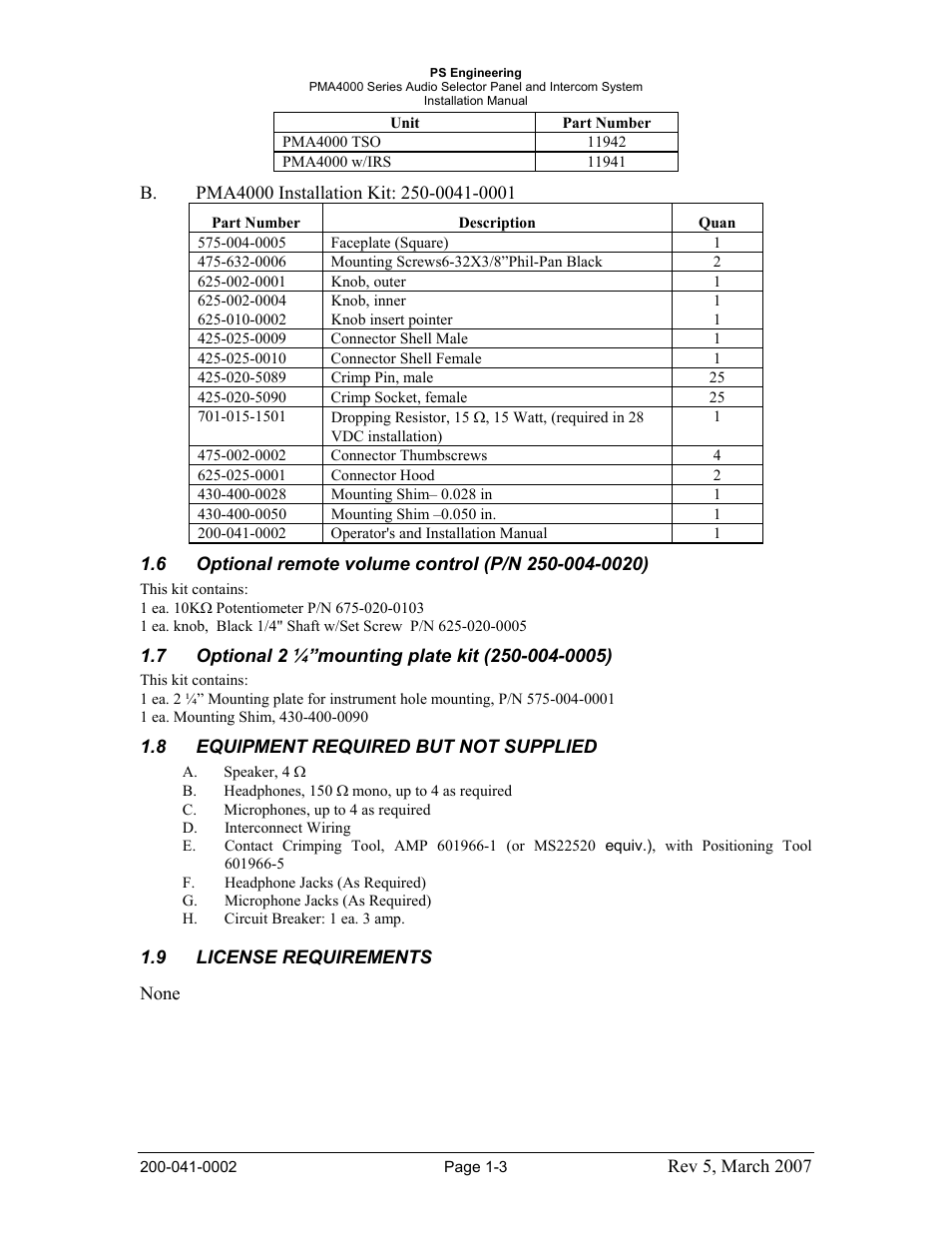 PS Engineering PMA4000 Installation Manual User Manual | Page 6 / 23