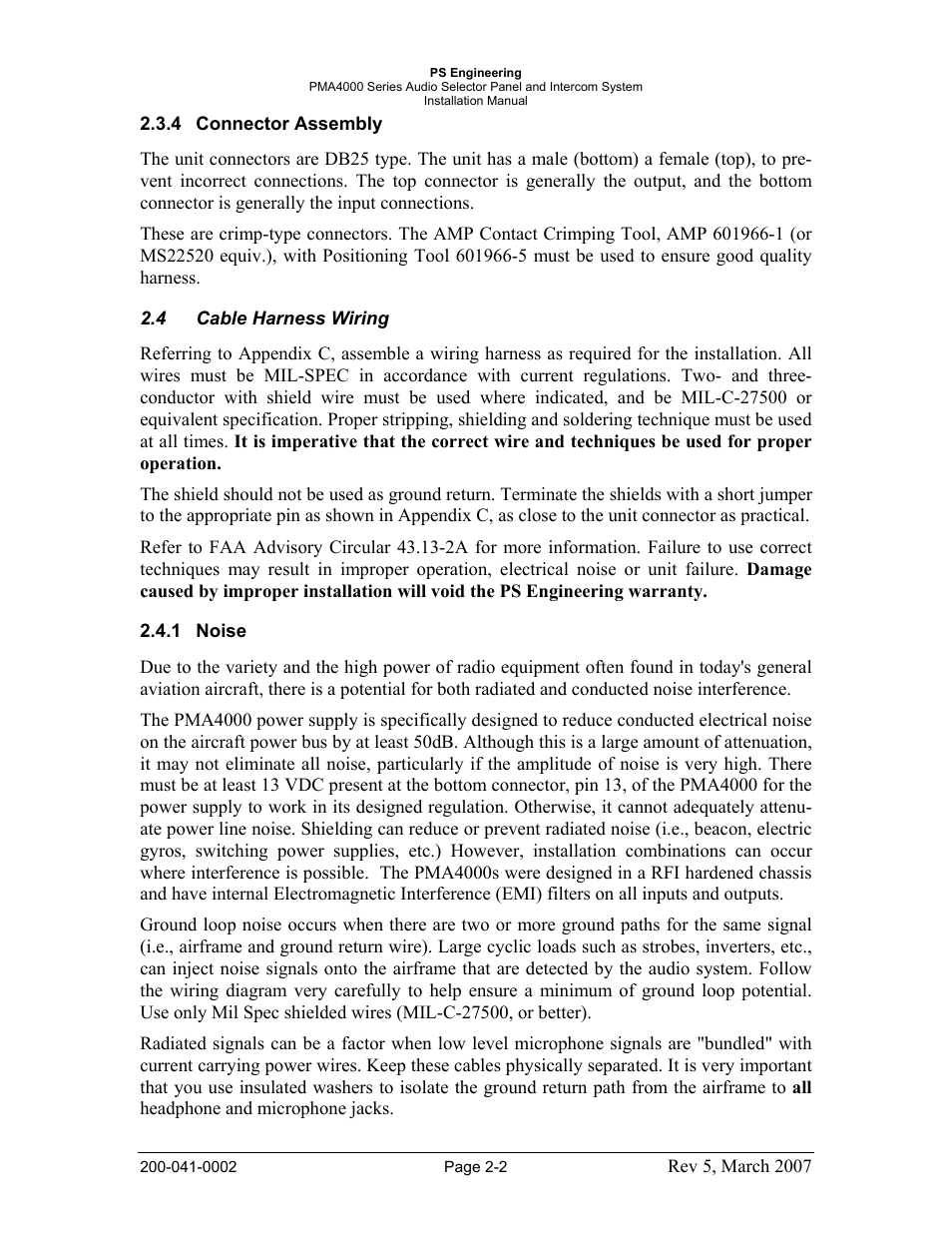 PS Engineering PMA4000 Installation Manual User Manual | Page 8 / 23
