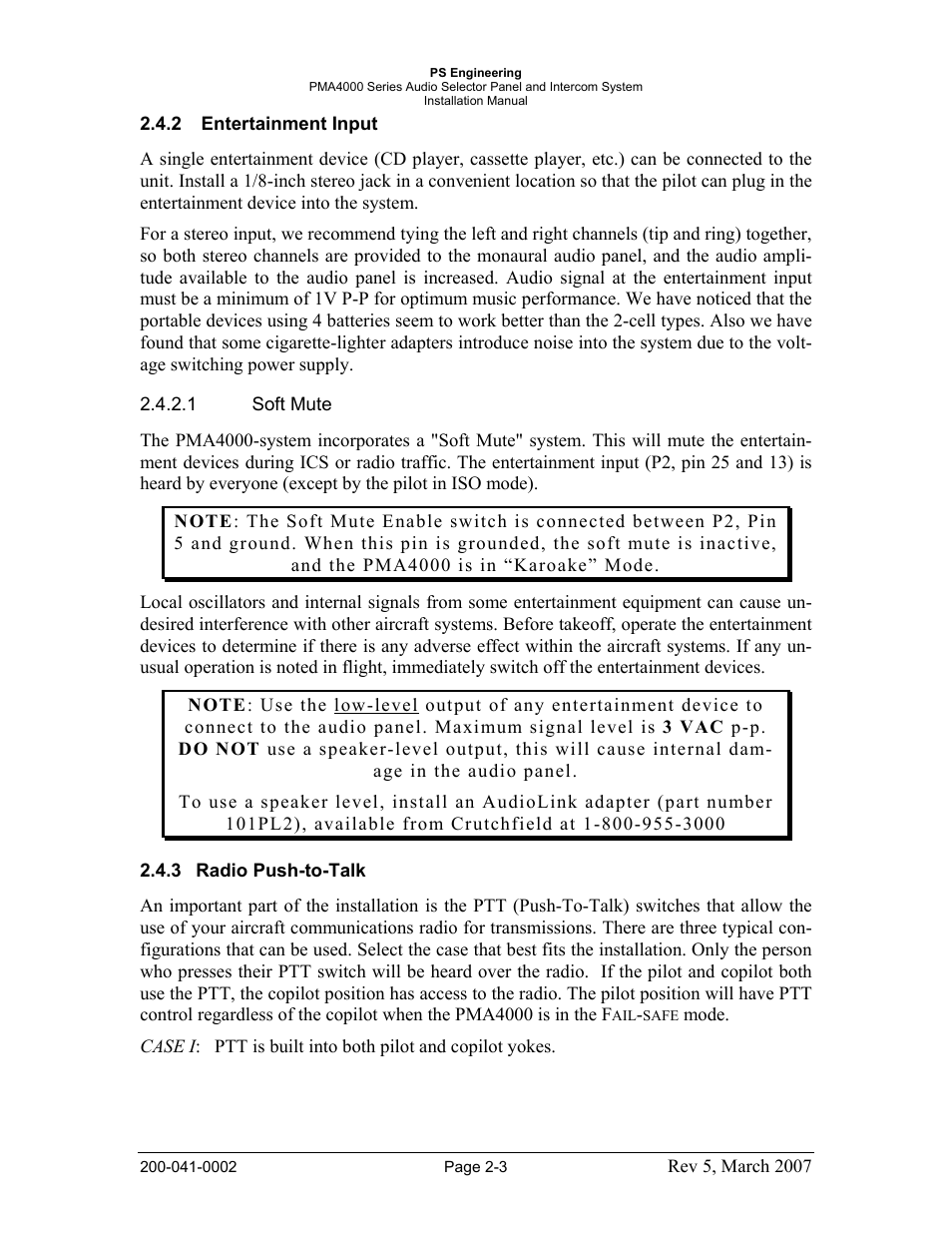 PS Engineering PMA4000 Installation Manual User Manual | Page 9 / 23