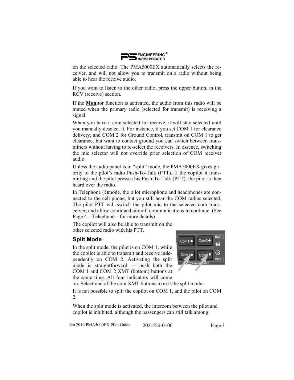PS Engineering PMA5000EX Pilot’s Guide User Manual | Page 3 / 12