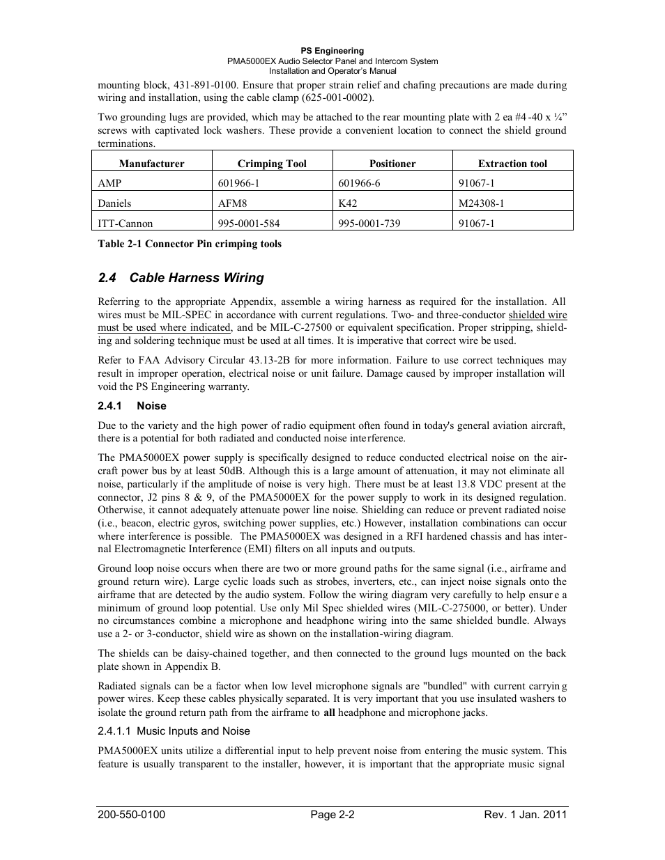Cable harness wiring, Noise, Able | Arness, Iring, Oise | PS Engineering PMA5000EX Installation Manual User Manual | Page 8 / 29