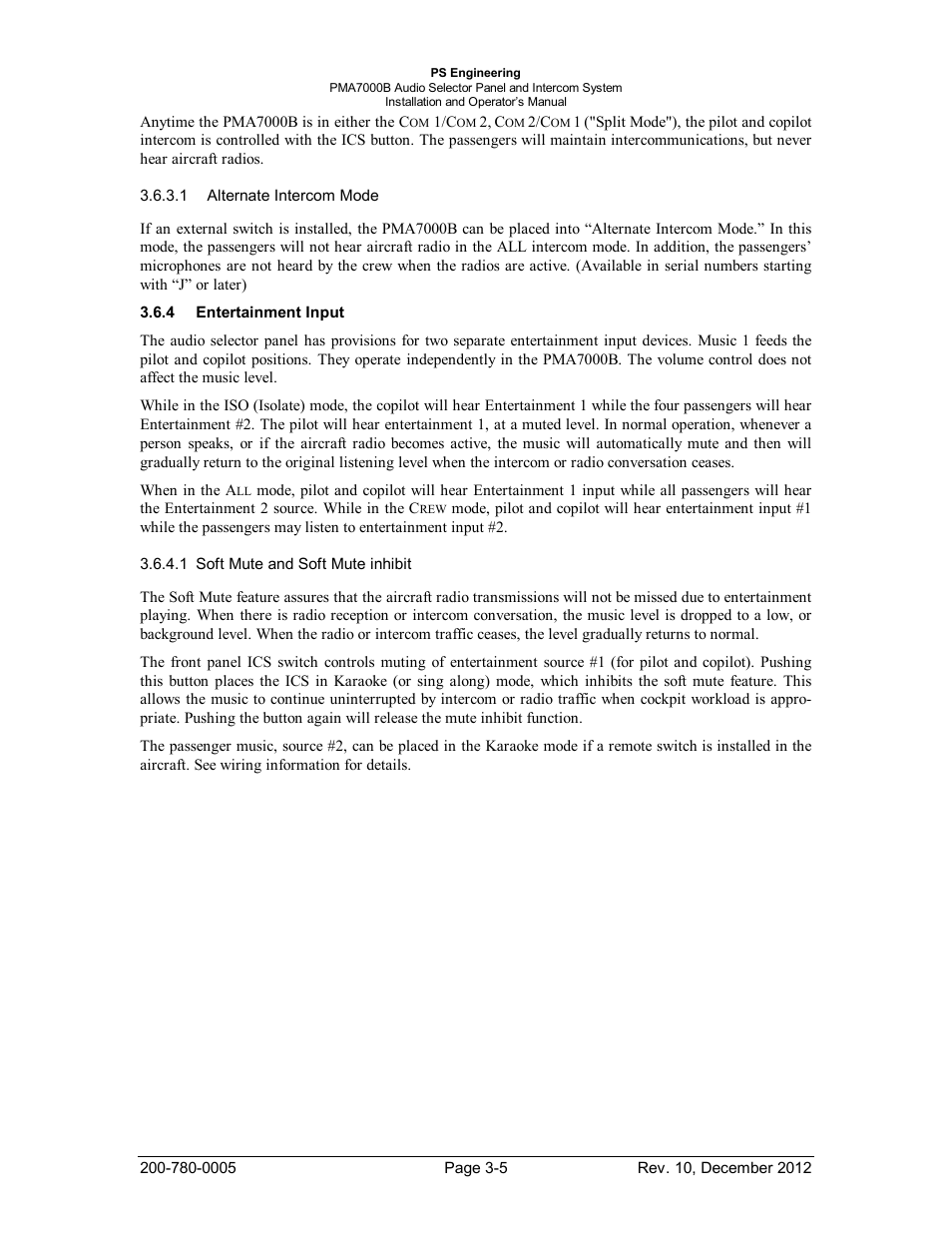 Entertainment input, Ntertainment, Nput | PS Engineering PMA7000B Installation Manual User Manual | Page 24 / 36