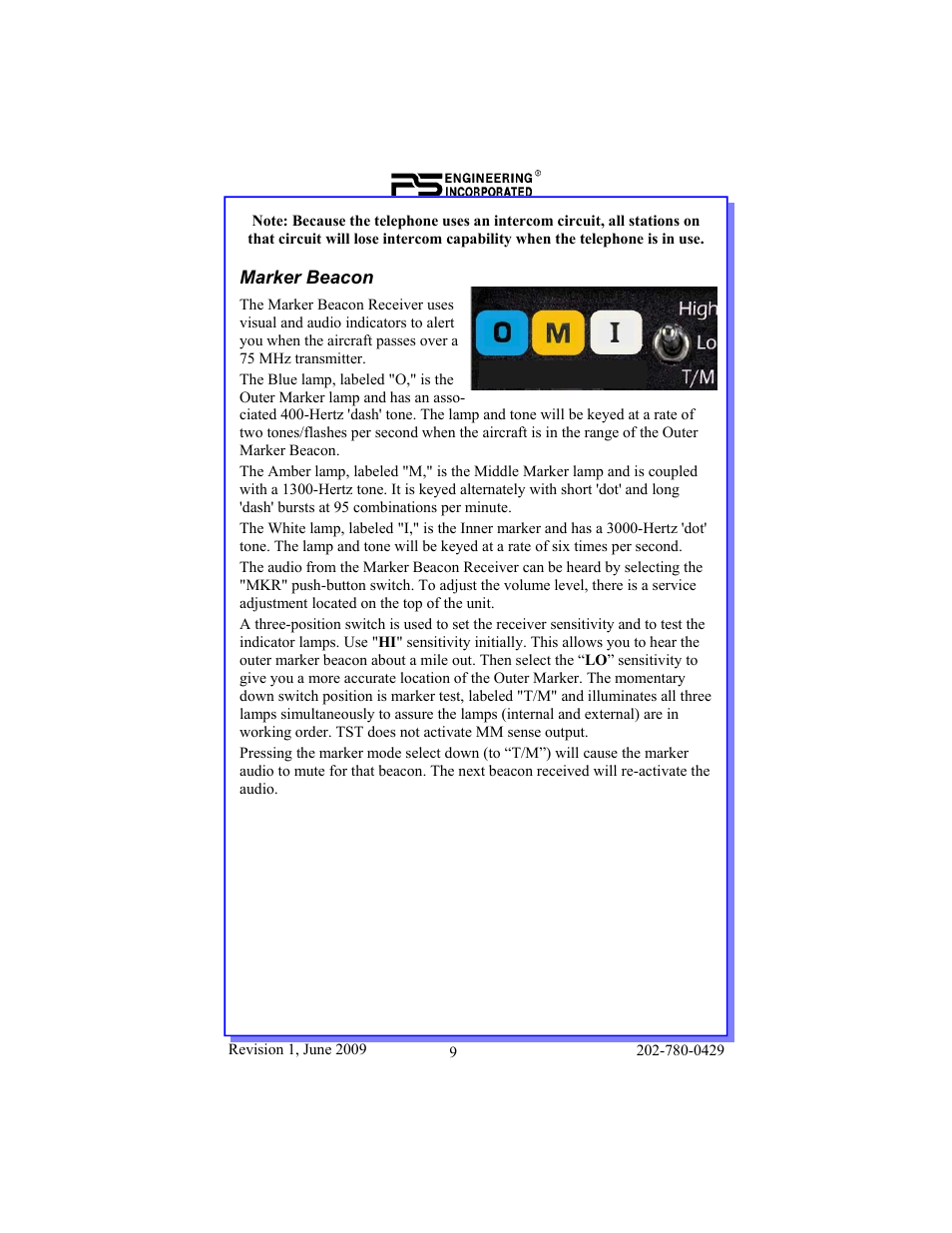 PS Engineering PMA7000H Pilot’s Guide User Manual | Page 9 / 12