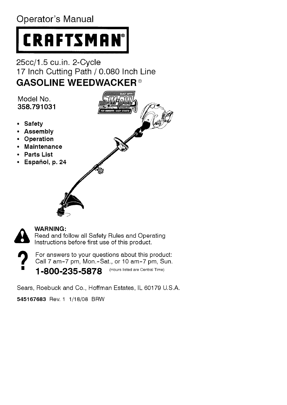 Craftsman 358.791031 User Manual | 48 pages