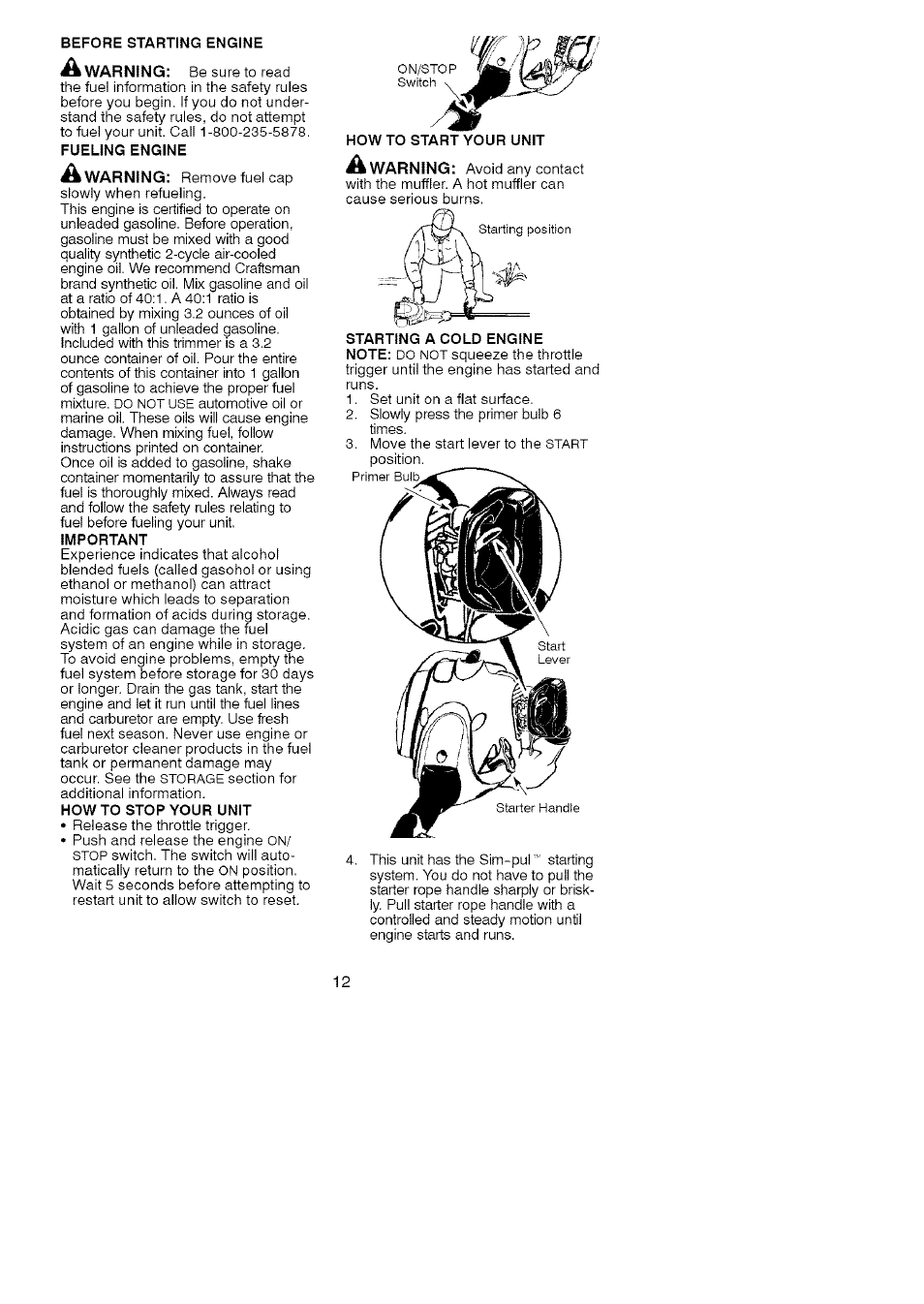 Craftsman 358.791031 User Manual | Page 12 / 48