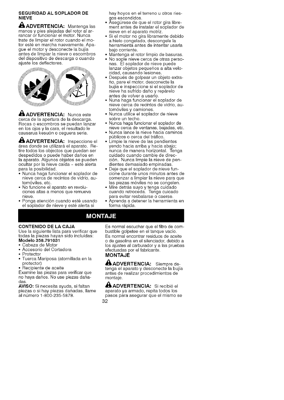 Montaje | Craftsman 358.791031 User Manual | Page 32 / 48