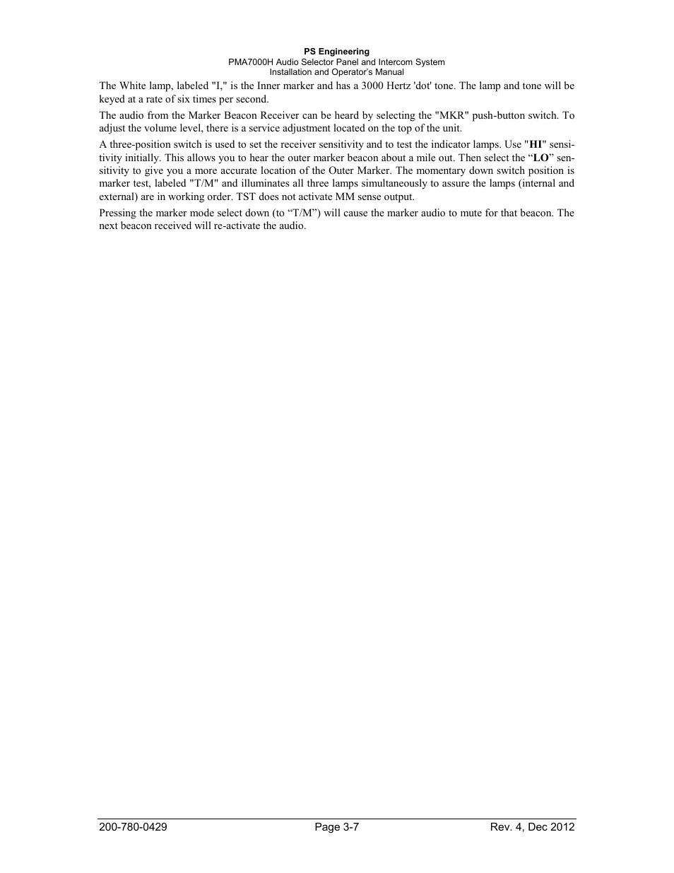 PS Engineering PMA7000H Installation Manual User Manual | Page 26 / 32
