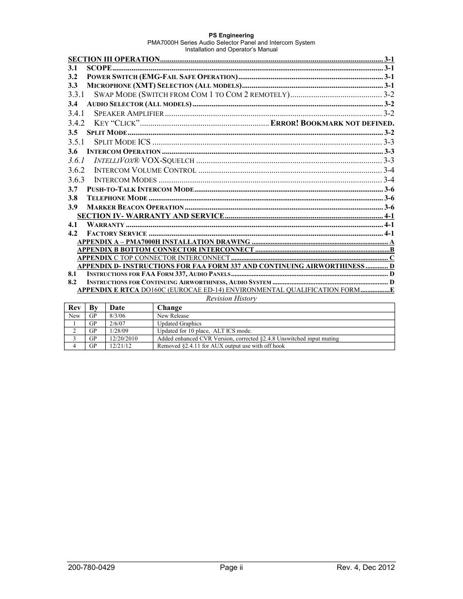 PS Engineering PMA7000H Installation Manual User Manual | Page 3 / 32
