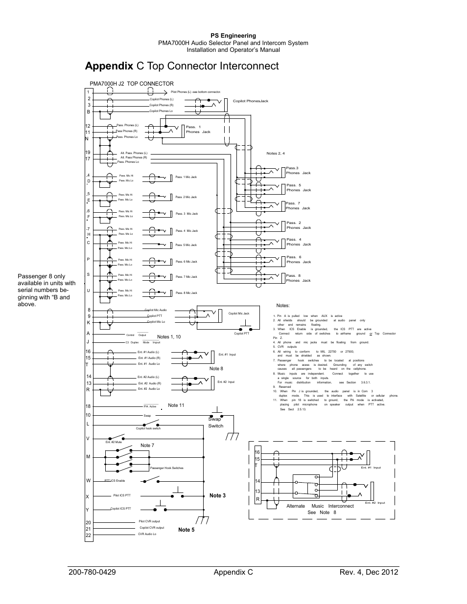 Appendix c top connector interconnect | PS Engineering PMA7000H Installation Manual User Manual | Page 30 / 32