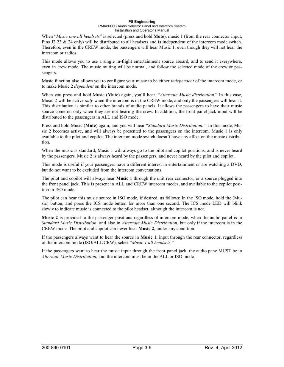 PS Engineering PMA8000B Installation Manual User Manual | Page 30 / 39