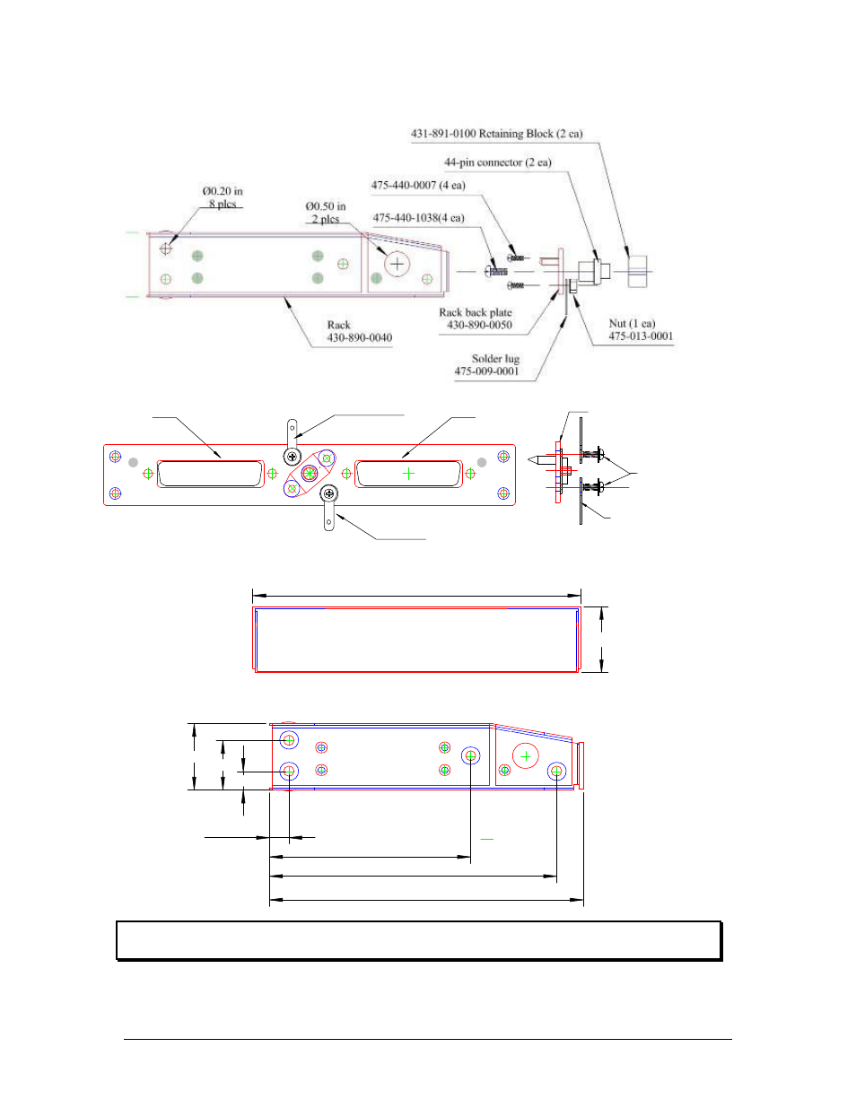 Appendix b – pma8000 installation drawings, J2 j1 viewed from back, Ground lug detail | Rear plate detail (not to scale) | PS Engineering PMA8000BT NUI Installation Manual User Manual | Page 38 / 42