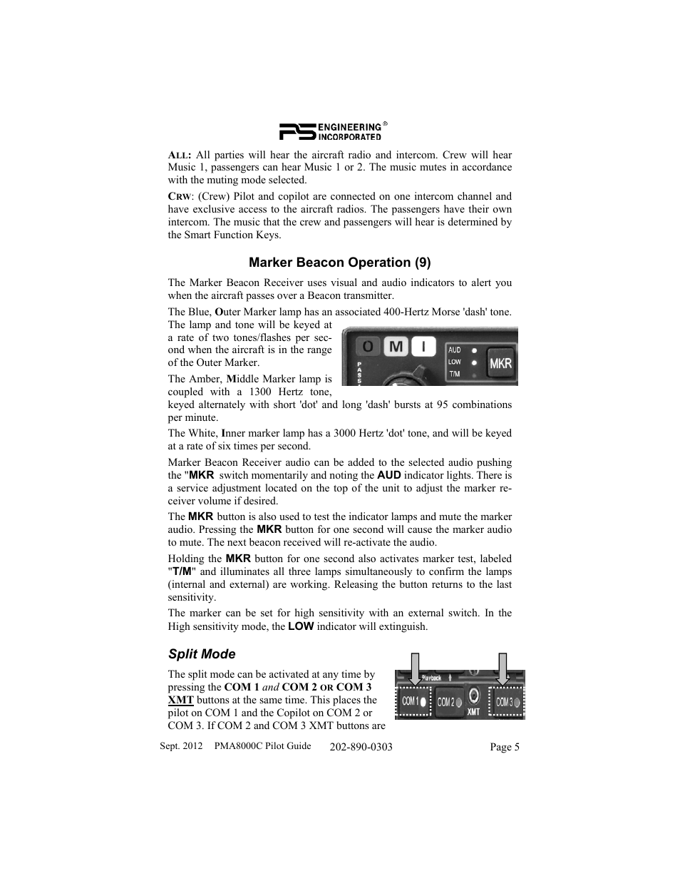 PS Engineering PMA8000C Pilot’s Guide User Manual | Page 5 / 20