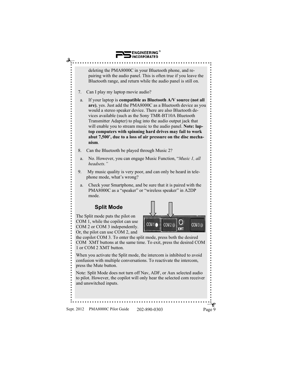PS Engineering PMA8000C Pilot’s Guide User Manual | Page 9 / 20