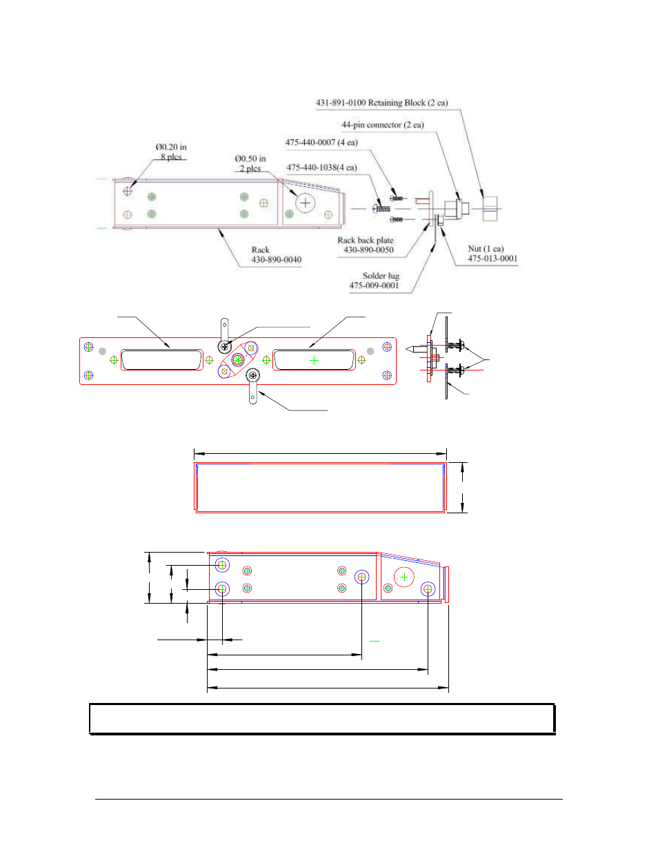 Appendix b – pma8000c installation drawings, J2 j1 viewed from back, Ground lug detail | Rear plate detail (not to scale) | PS Engineering PMA8000C Installation Manual User Manual | Page 35 / 40