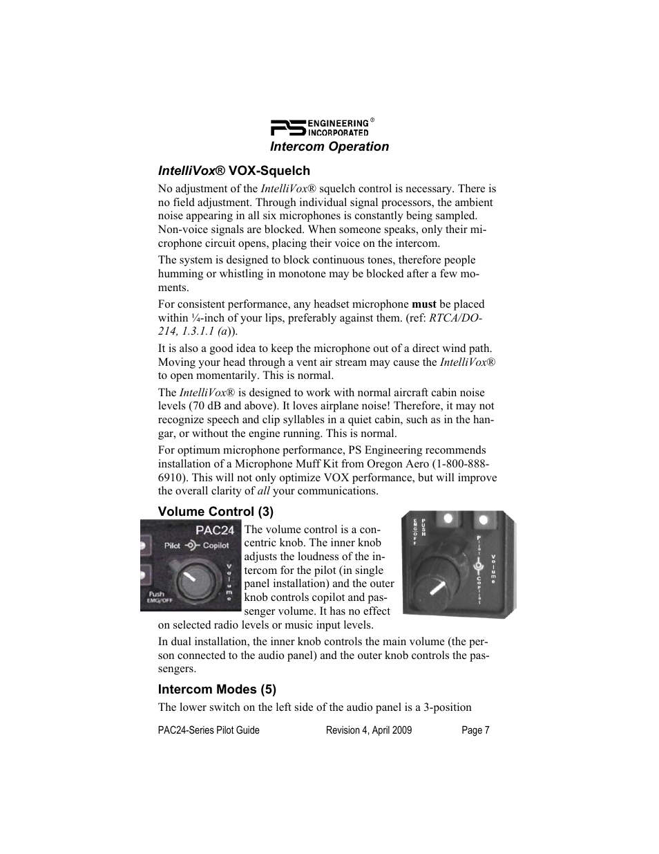 PS Engineering PAC24 Pilot’s Guide User Manual | Page 7 / 12