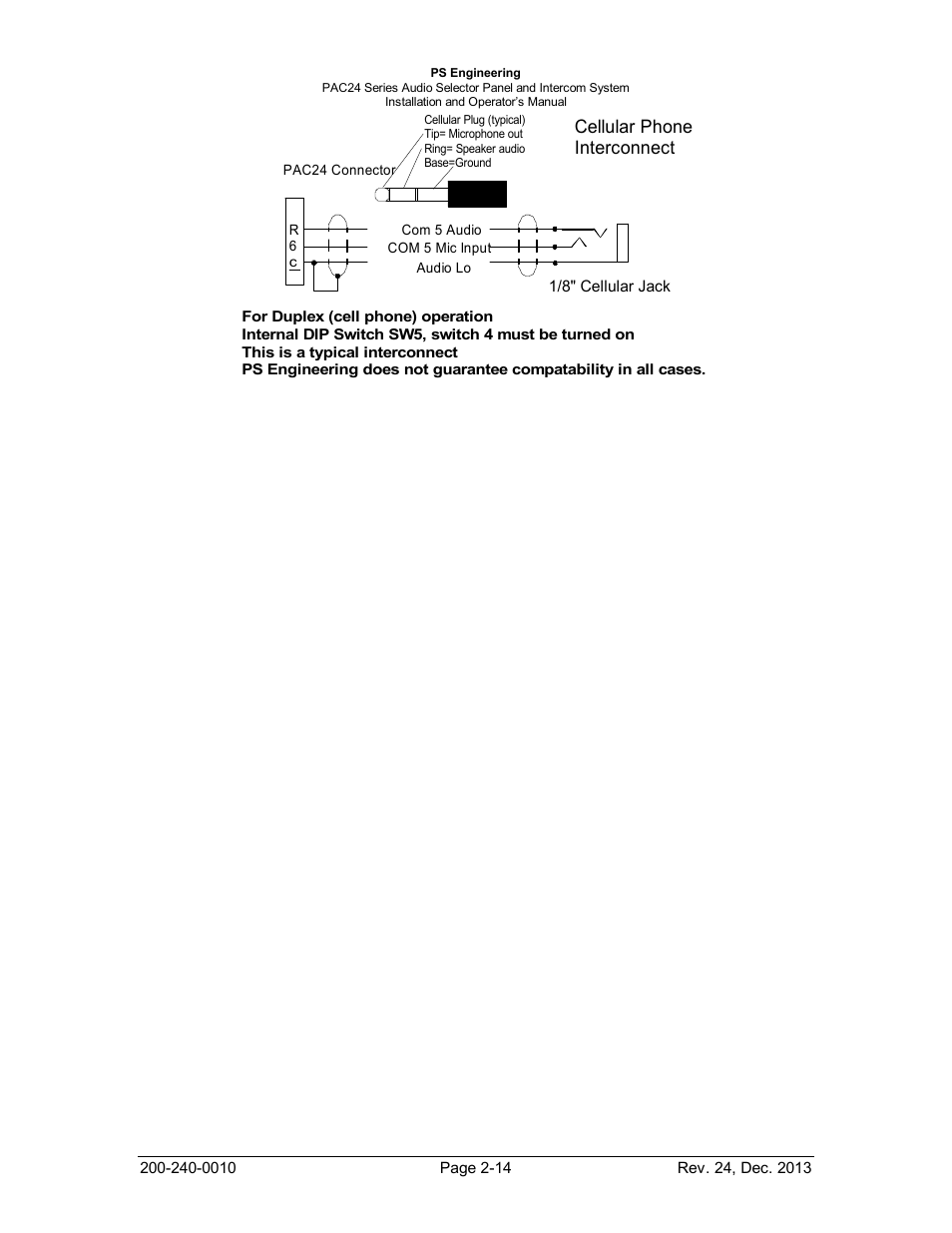 Cellular phone interconnect | PS Engineering PAC24 Installation Manual User Manual | Page 21 / 41