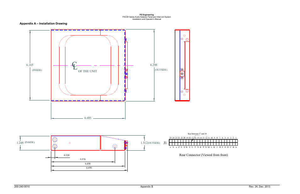 Appendix a – installation drawing | PS Engineering PAC24 Installation Manual User Manual | Page 33 / 41