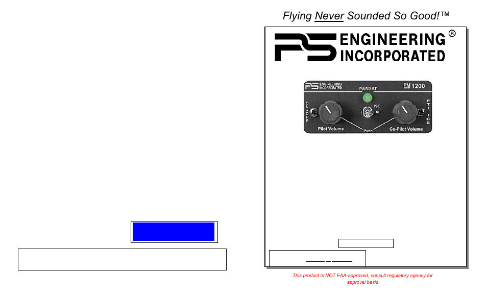 PS Engineering PM1200 Pilot’s Guide User Manual | 2 pages