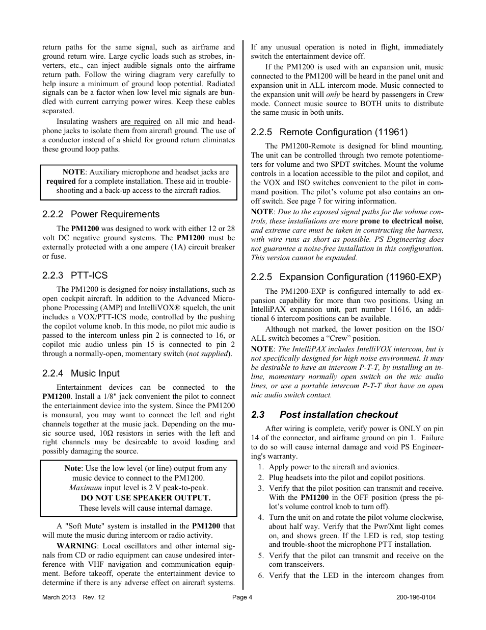 PS Engineering PM1200 Installation Manual User Manual | Page 4 / 9