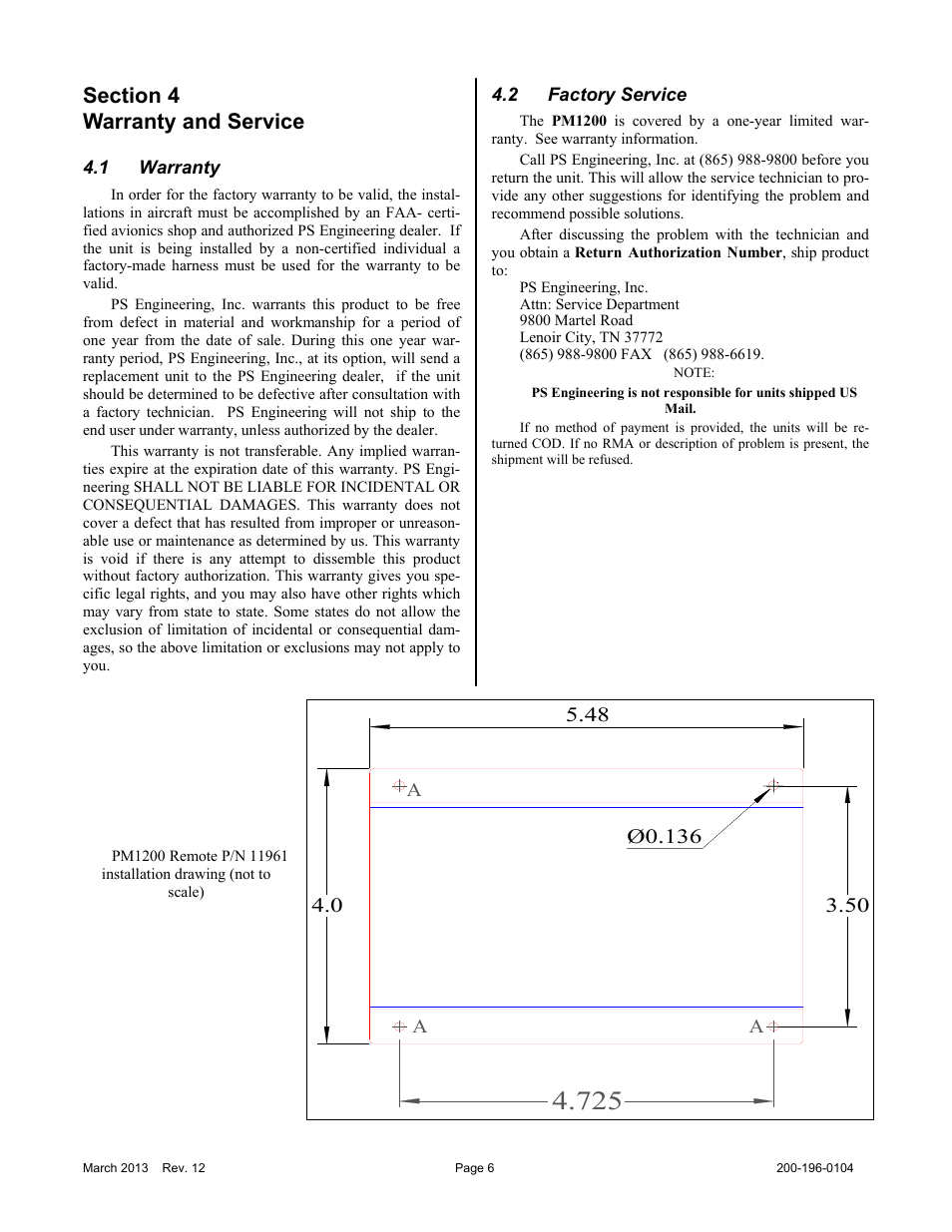 PS Engineering PM1200 Installation Manual User Manual | Page 6 / 9