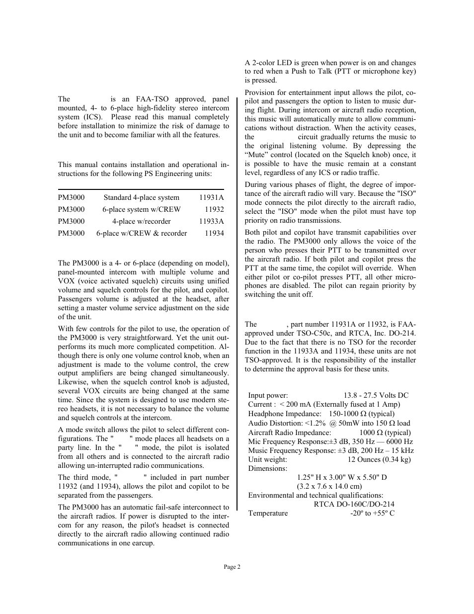 PS Engineering PM3000 Installation Manual User Manual | Page 2 / 12