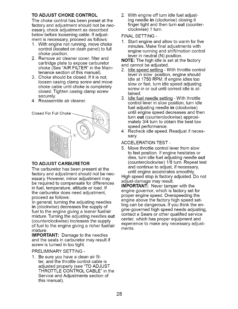 Craftsman 917.276230 User Manual | Page 28 / 60