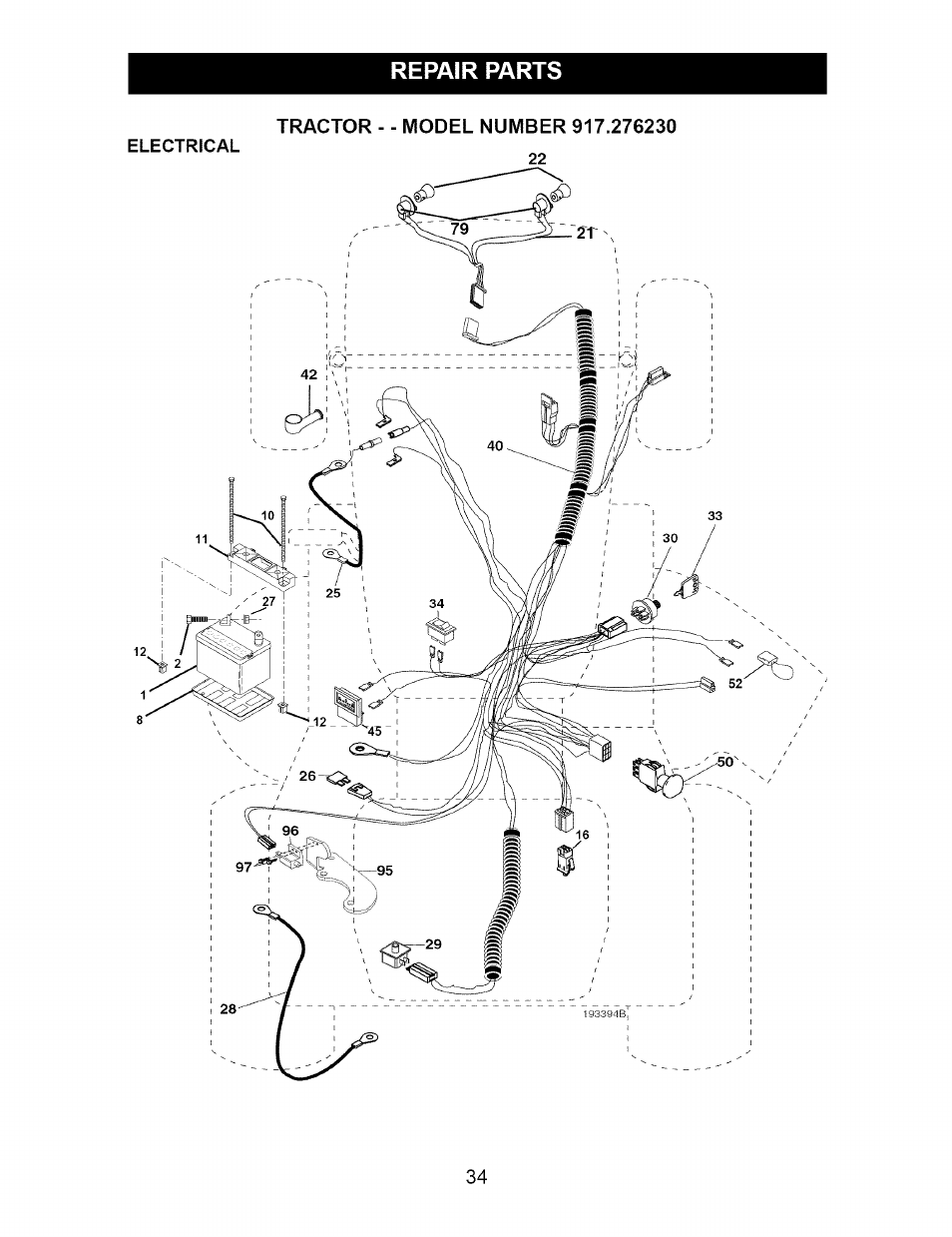 Repair parts | Craftsman 917.276230 User Manual | Page 34 / 60