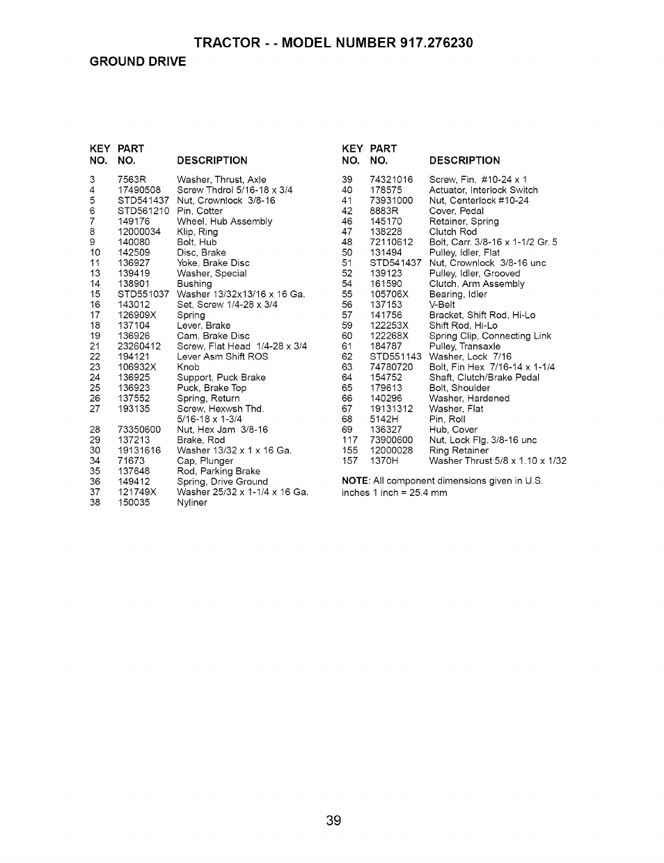 Ground drive | Craftsman 917.276230 User Manual | Page 39 / 60