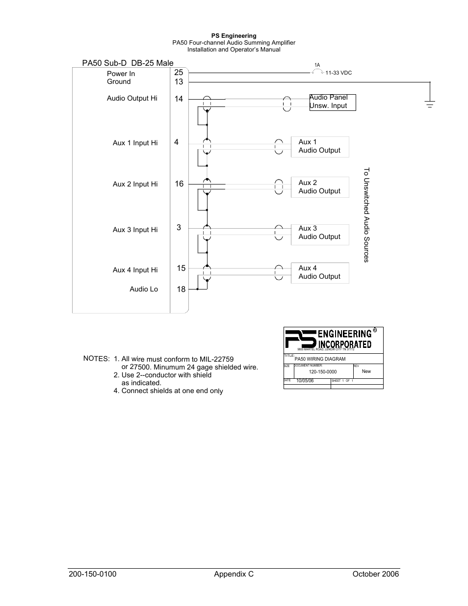 PS Engineering PA50 User Manual | Page 12 / 12