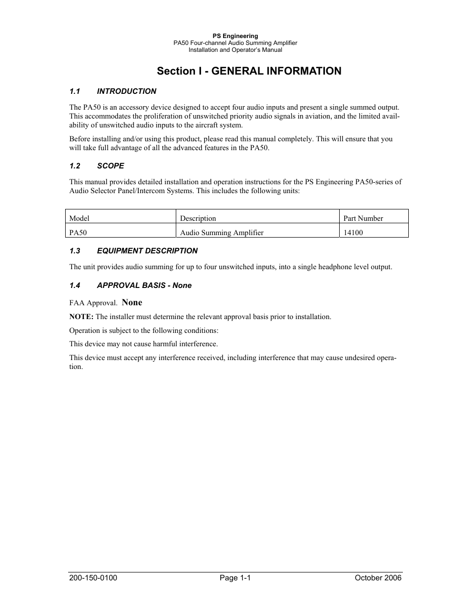 PS Engineering PA50 User Manual | Page 3 / 12