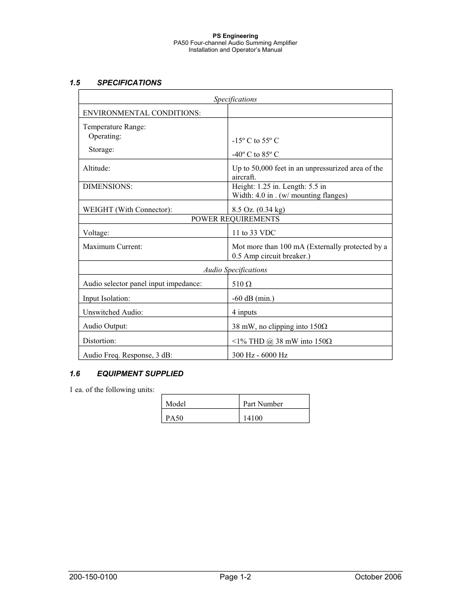 PS Engineering PA50 User Manual | Page 4 / 12