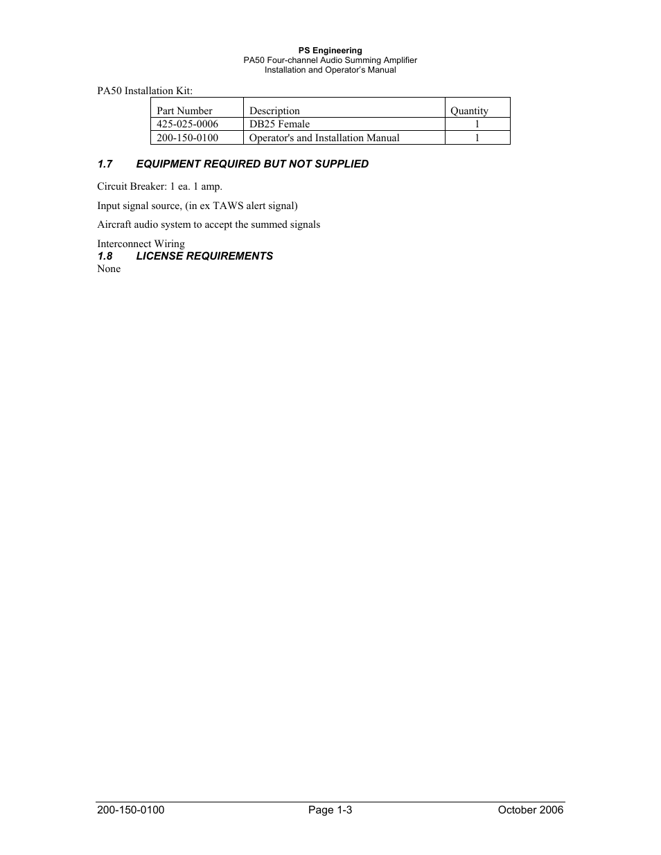 PS Engineering PA50 User Manual | Page 5 / 12