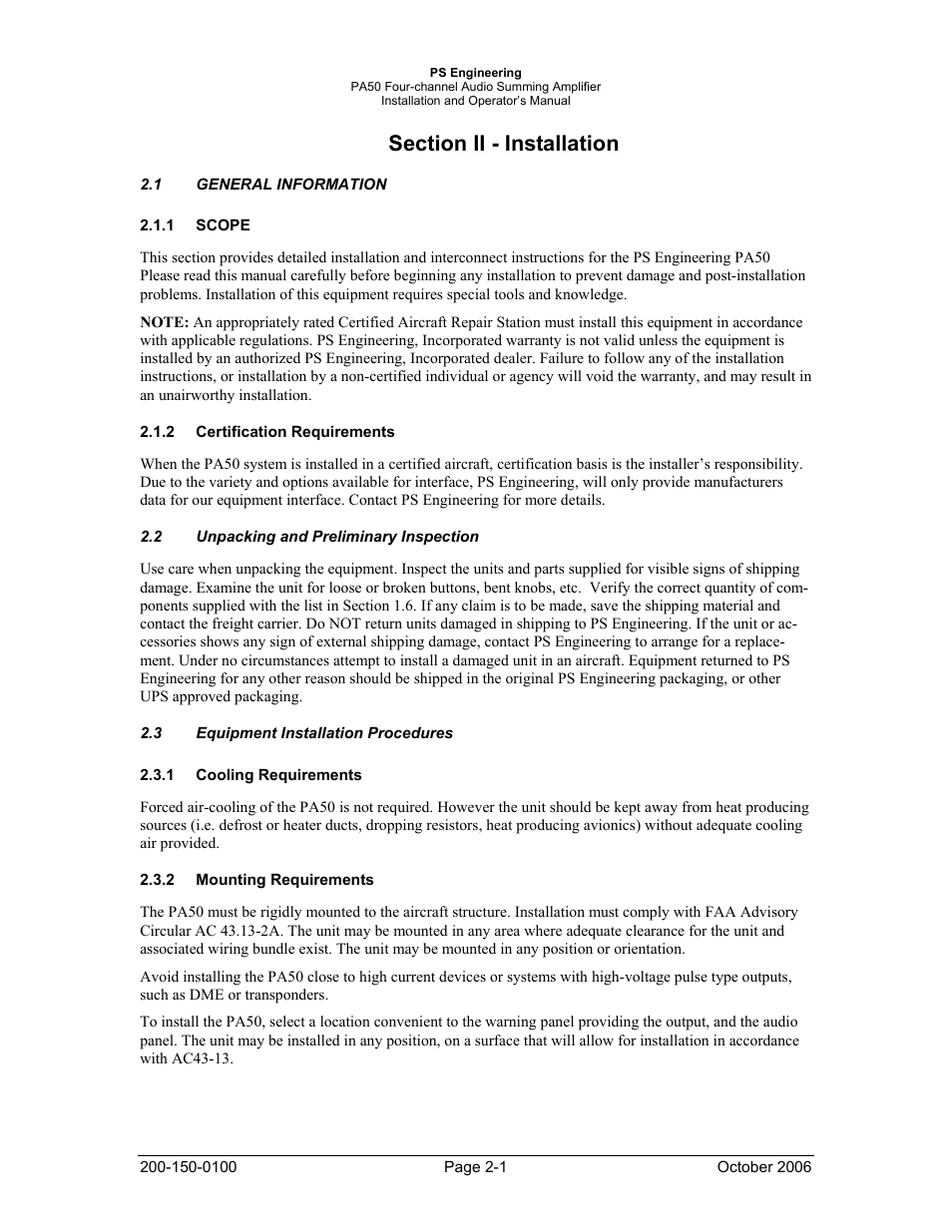 PS Engineering PA50 User Manual | Page 6 / 12