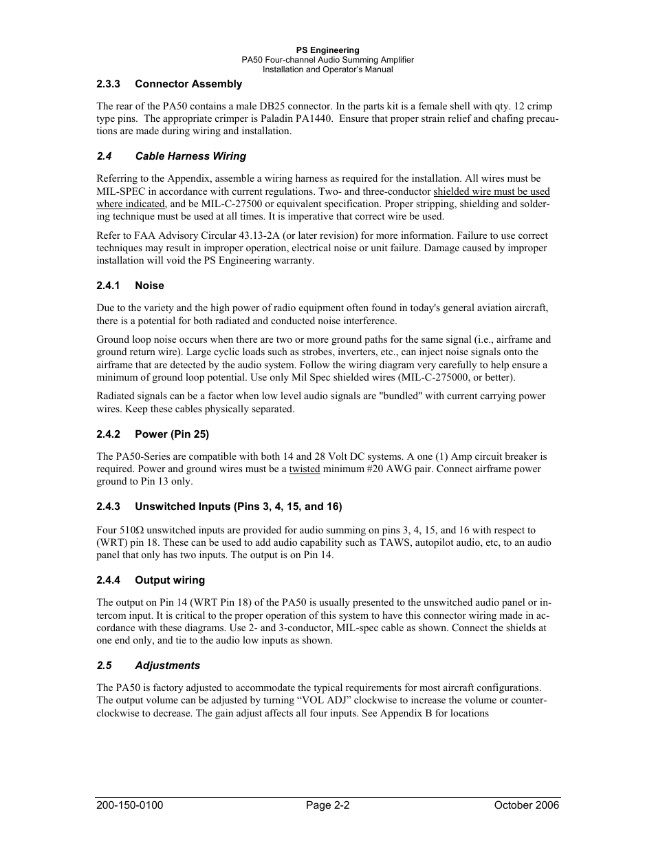 PS Engineering PA50 User Manual | Page 7 / 12