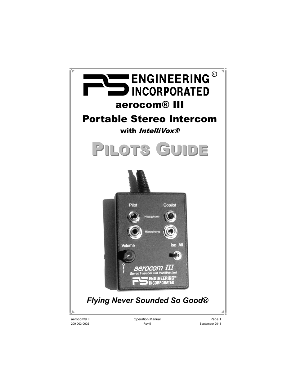 PS Engineering Aerocom III User Manual | 8 pages