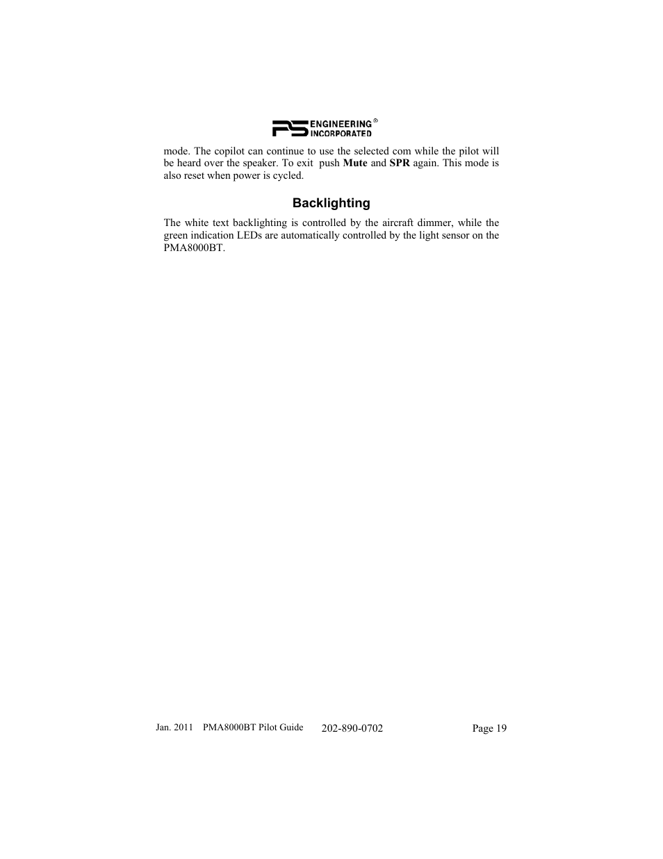 PS Engineering PMA8000BT User Manual | Page 19 / 20