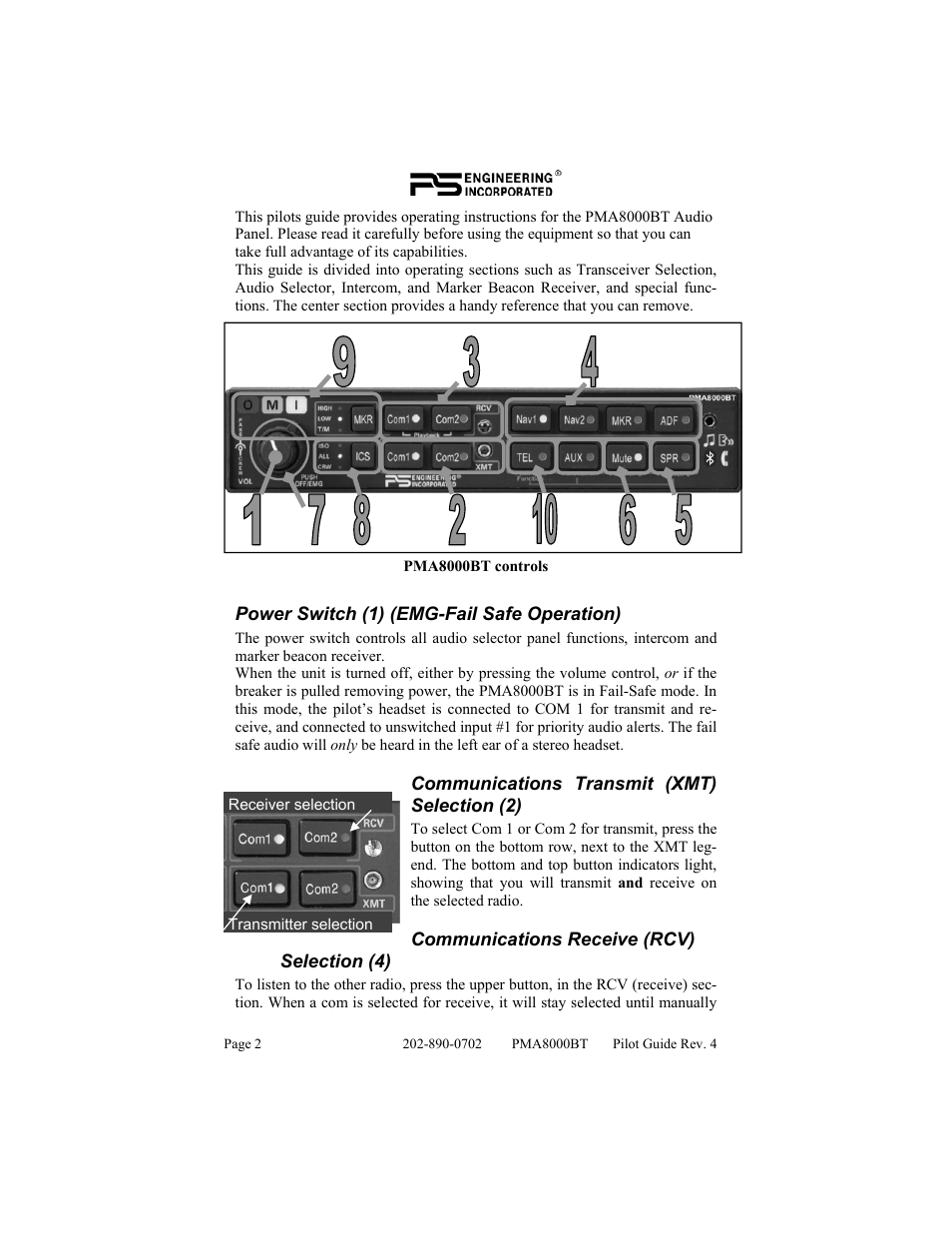 PS Engineering PMA8000BT User Manual | Page 2 / 20