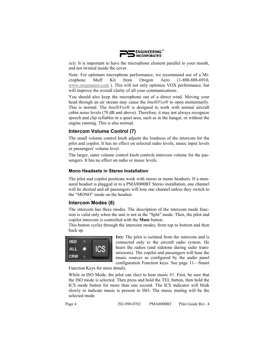 PS Engineering PMA8000BT User Manual | Page 4 / 20