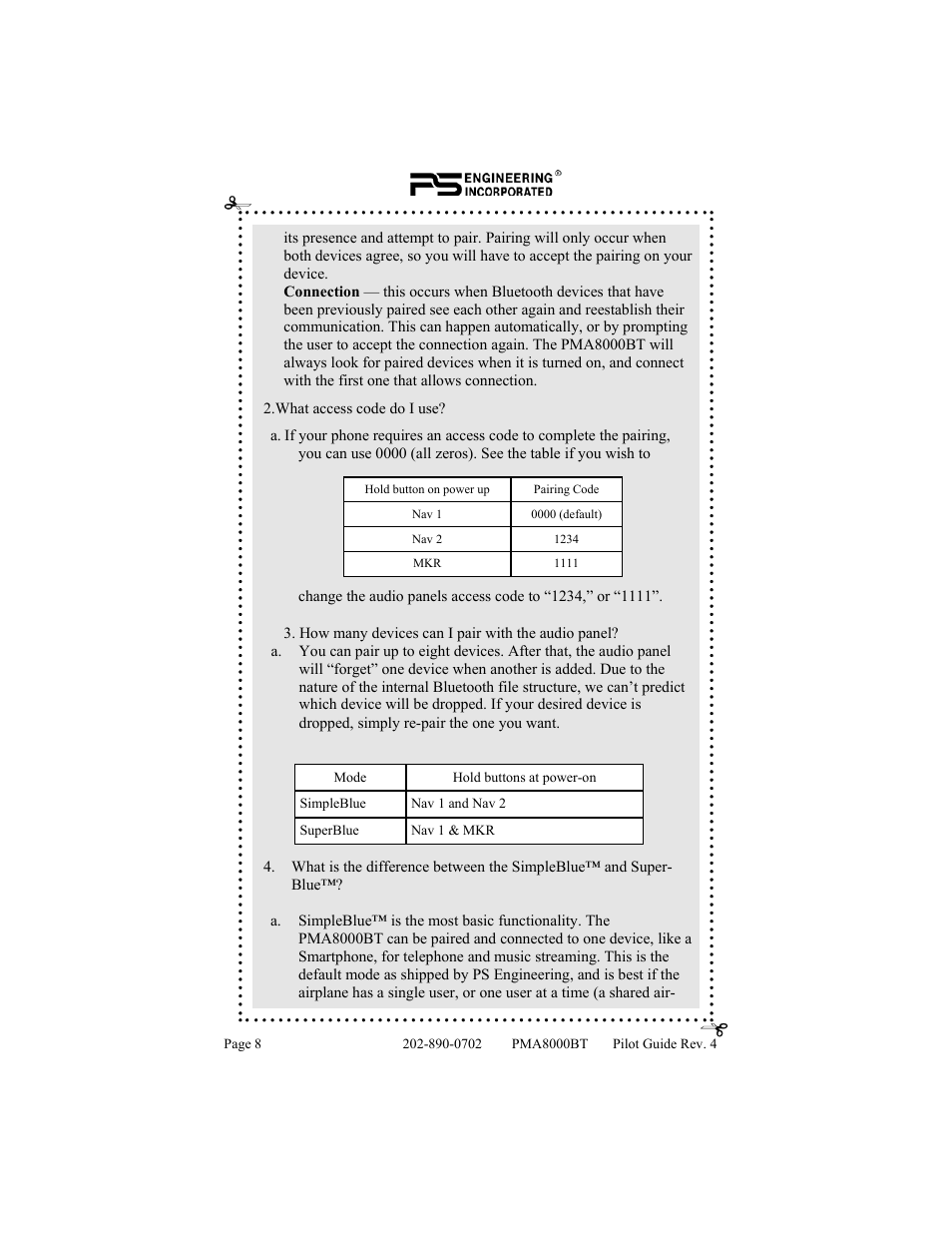 PS Engineering PMA8000BT User Manual | Page 8 / 20