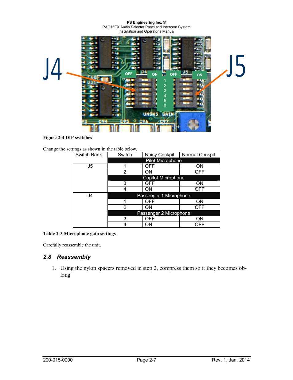 Reassembly, Eassembly | PS Engineering PAC15 User Manual | Page 13 / 27