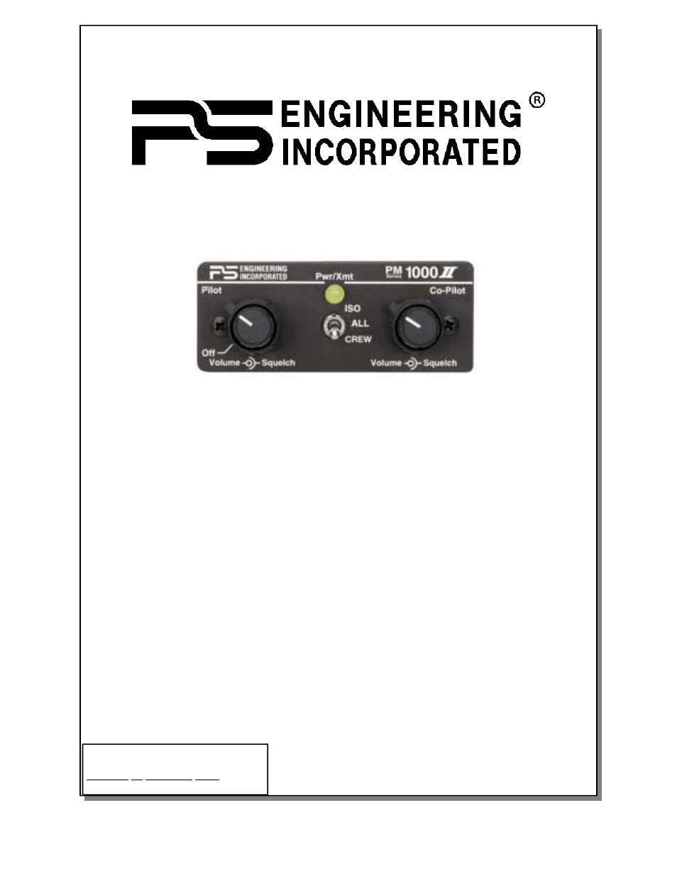 PS Engineering PM1000II 11922 User Manual | 9 pages