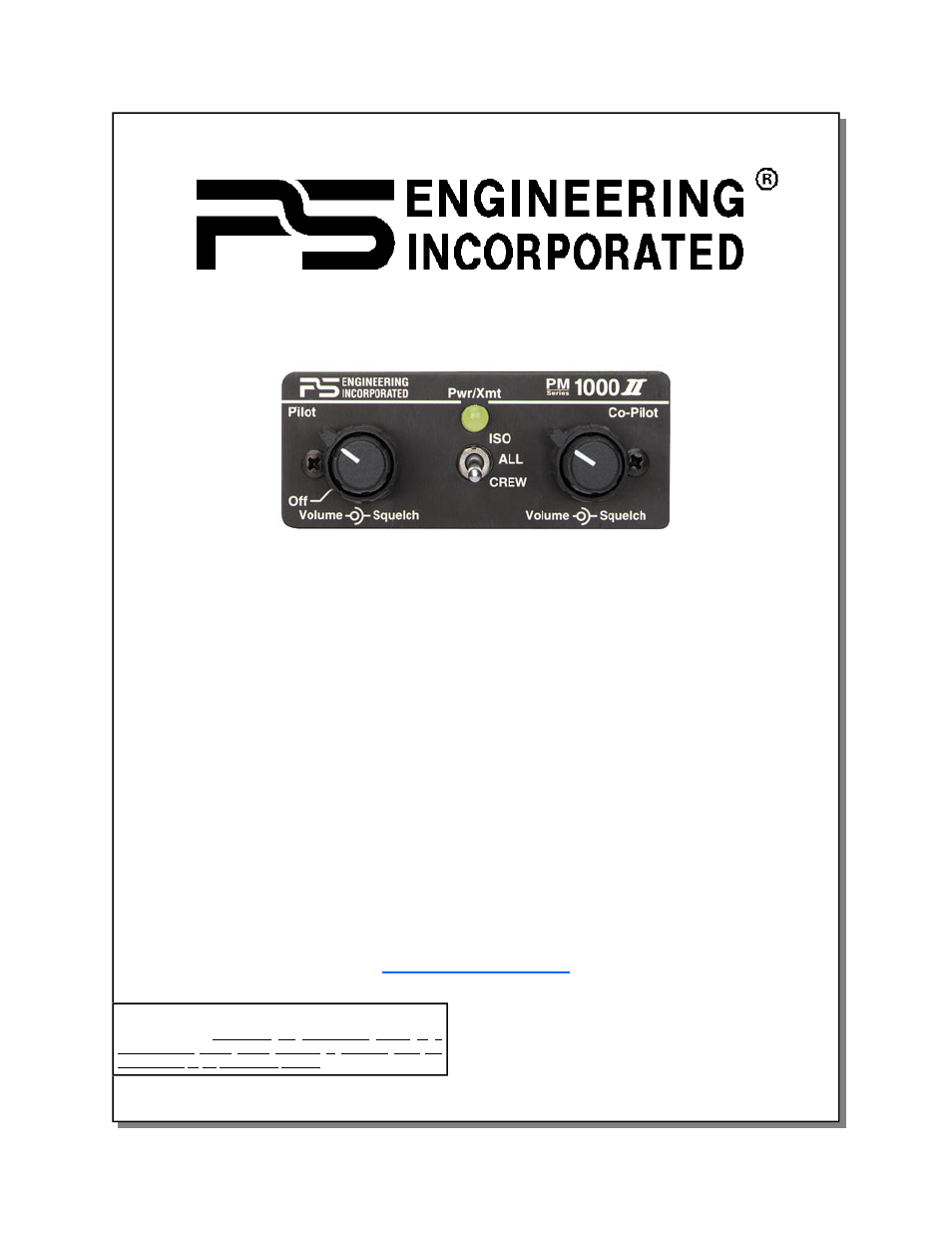 PS Engineering PM1000II 11906 User Manual | 9 pages