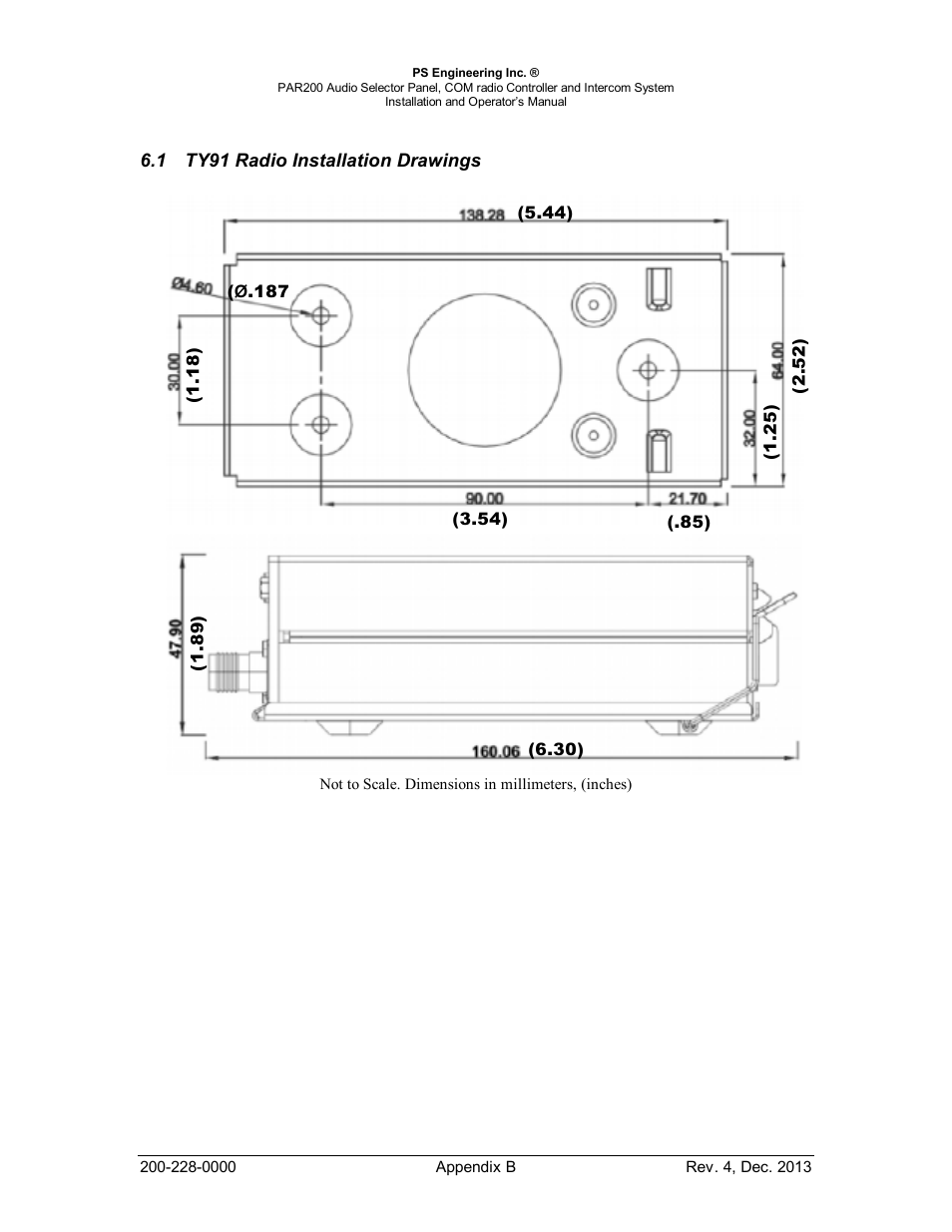 Ty91 radio installation drawings, Ty91, Adio | Nstallation, Rawings | PS Engineering PAR200 User Manual | Page 38 / 43